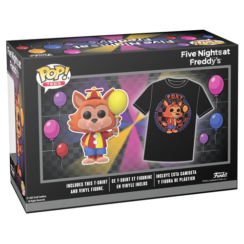 Five Nights at Freddy's Balloon Foxy Flocked Pop! Vinyl Figure #907 with Adult Pop! T-Shirt