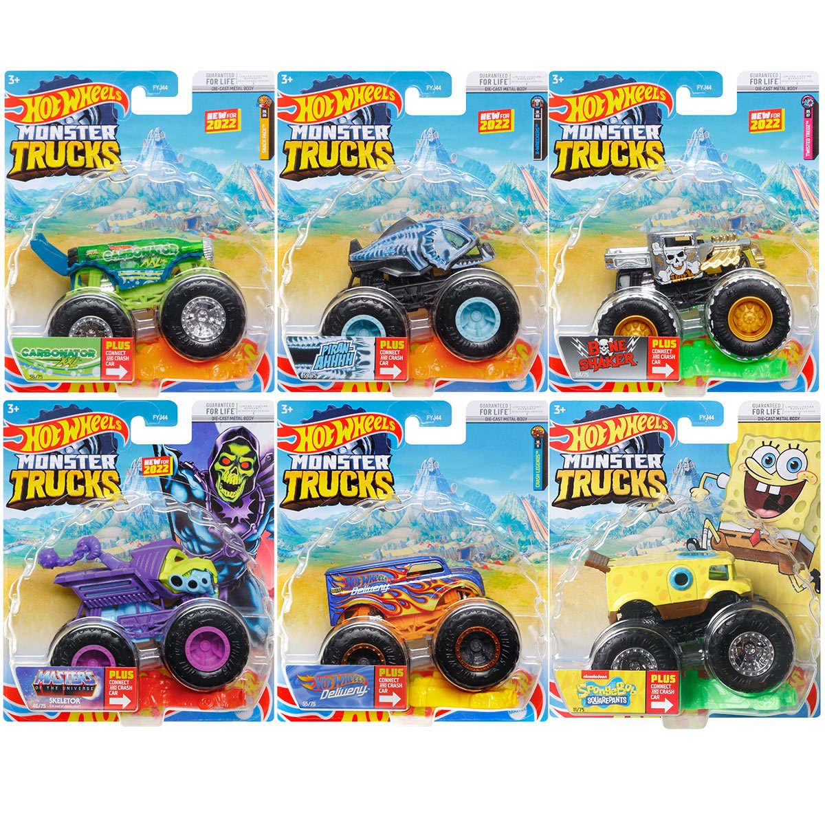 Hot Wheels Monster Trucks Live 8-Pack of Toy Trucks in 1:64 Scale