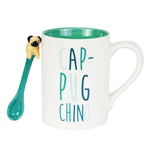 Cap-Pug-Cino Mug with Spoon Set