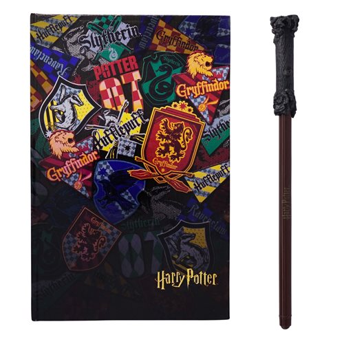 Harry Potter Hogwarts House Crests Journal with Wand Pen
