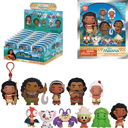 Moana Series 2 3D Foam Bag Clip Random 6-Pack