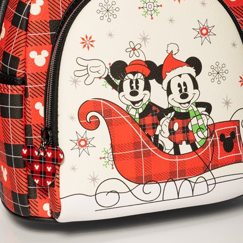Disney Holiday Mickey Mouse and Minnie Mouse Mini-Backpack - Entertainment Earth Exclusive