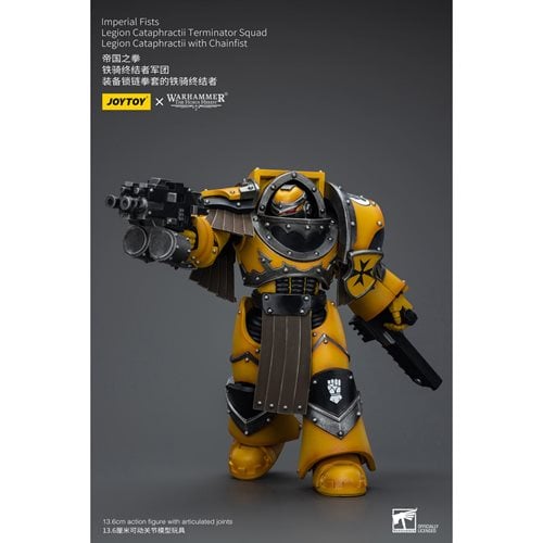 Joy Toy Warhammer 40,000 Imperial Fists Legion Cataphractii Terminator Squad with Chainfist 1:18 Sca