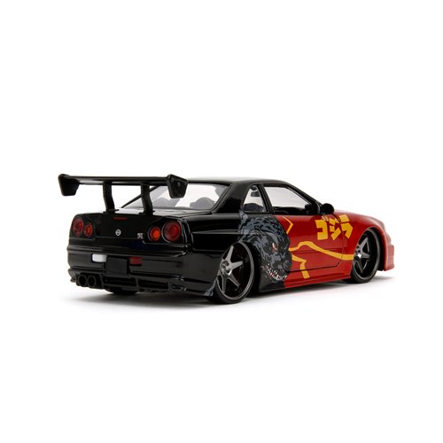 Hollywood Rides Godzilla 2002 Nissan Skyline GT-R R34 1:24 Scale Die-Cast Metal Vehicle