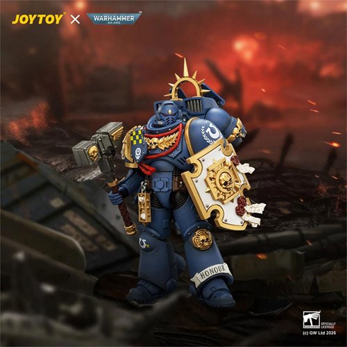 Joy Toy Warhammer 40,000 Ultramarines Captain with Jump Pack and Relic Shield 1:18 Scale Action Figu