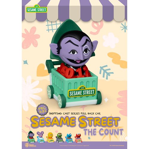 Sesame Street Shopping Cart Pull Back Car Series PBC-031 Vehicle Blind Box Case of 6