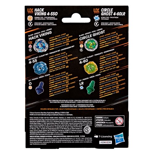 Beyblade X Circle Ghost 4-60LR UX & Hack Viking 4-55O UX Dual Pack Set