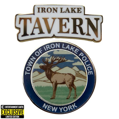 Dexter: New Blood Iron Lake Tavern & Police Department Logos Enamel Pin Set - Entertainment Earth Exclusive