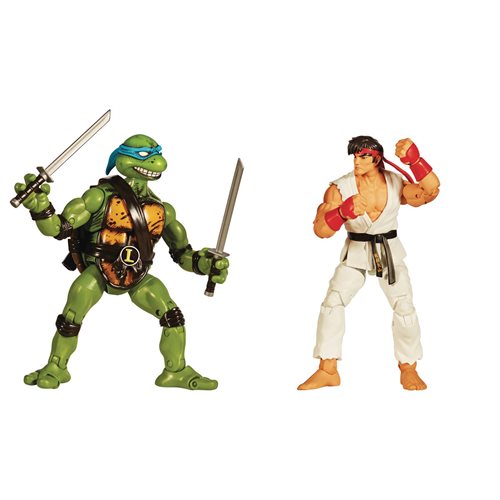 Teenage Mutant Ninja Turtles x Street Fighter Leonardo vs. Ryu Action Figure 2-Pack