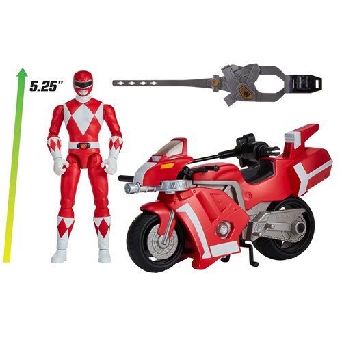 Mighty Morphin Power Rangers: Re-Ignition Tyrannosaurus Battle Bike Vehicle with Red Ranger Action F