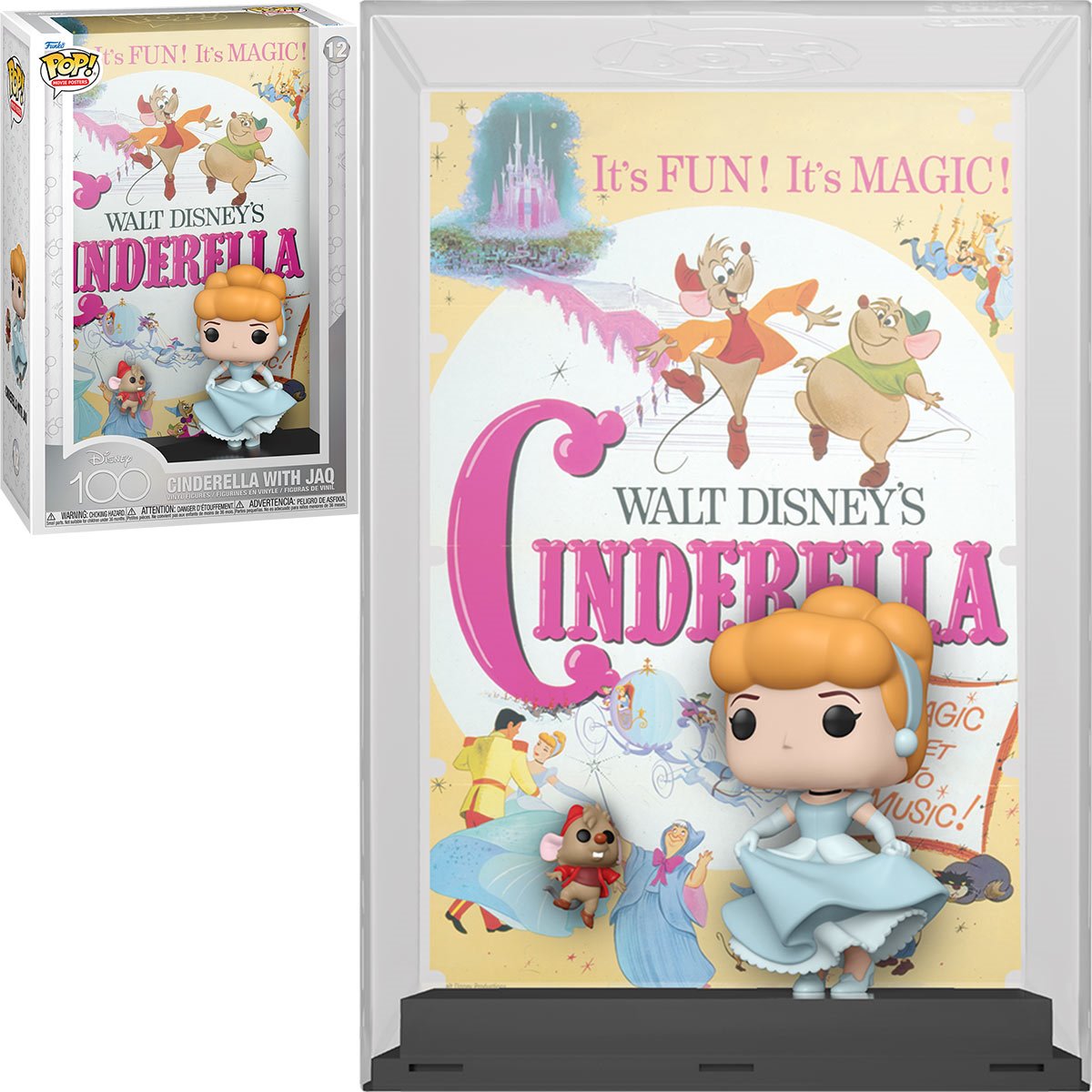 Poster #12 Movie Disney Case with Pop! 100 with Funko Cinderella Jaq