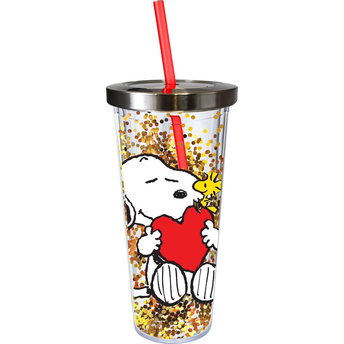 Peanuts Snoopy 20 oz. Glitter Travel Cup with Straw