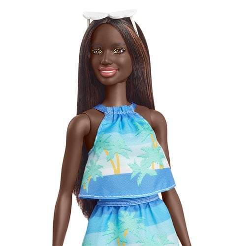 Barbie Beach Doll in Ocean Print Top and Skirt