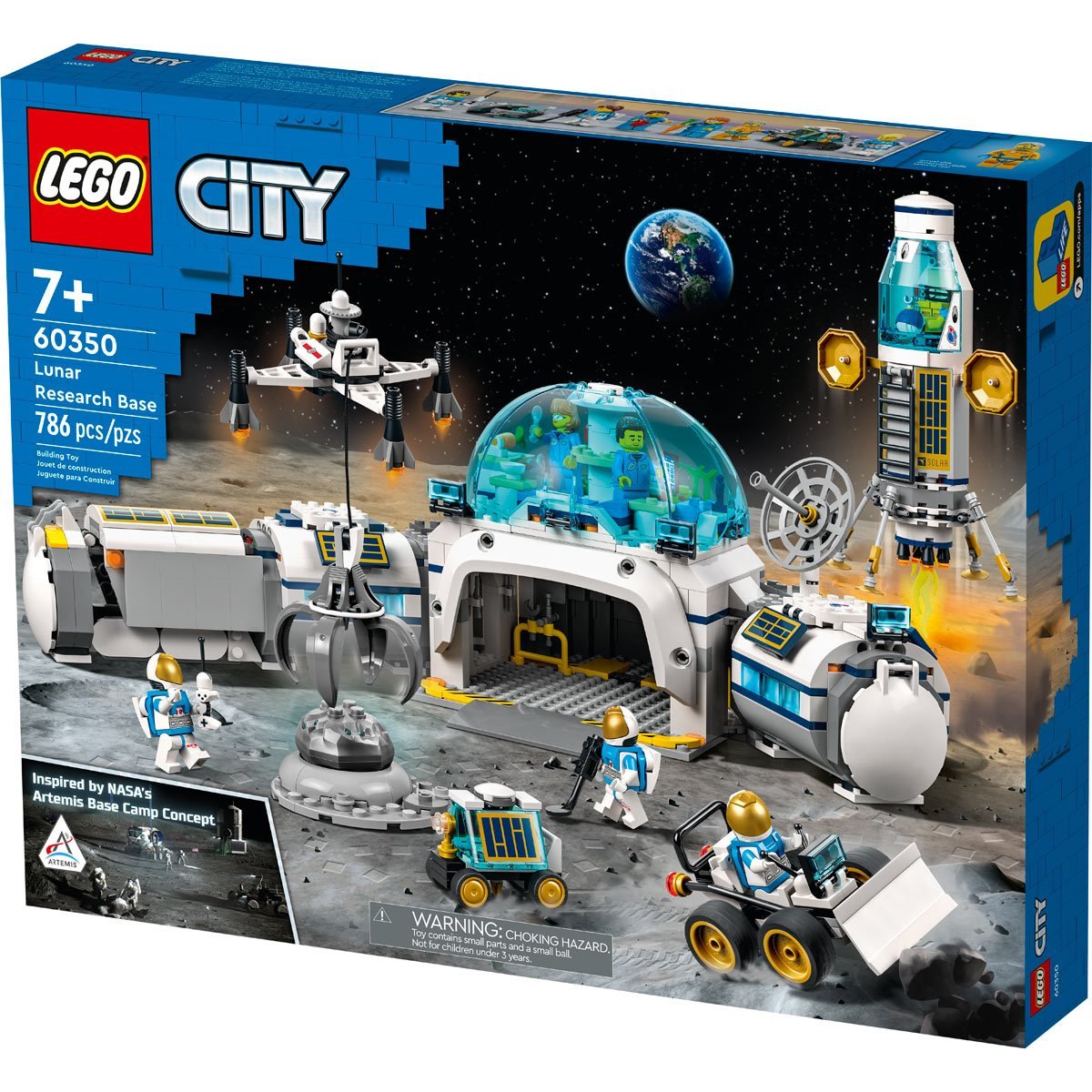 LEGO City Lunar Research Base Outer Space Toy for Kids who Love Space  60350, NASA Inspired Lunar Lander, Rover and Moon Buggy with 6 Astronaut