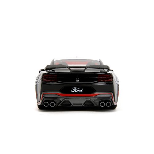 Bigtime Muscle 2024 Ford Mustang Dark Horse Glossy Black 1:24 Scale Die-Cast Metal Vehicle