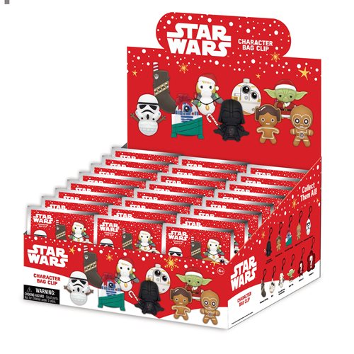 Star Wars Christmas Figural Bag Clip Display Case of 24