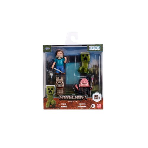 A Minecraft Movie Wave 1 MetalFigs 2 1/2-Inch Die-Cast Metal Mini-Figure 4-Pack