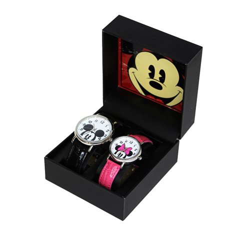 Mickey Mouse Minnie and Mickey Black and Red Watch Set