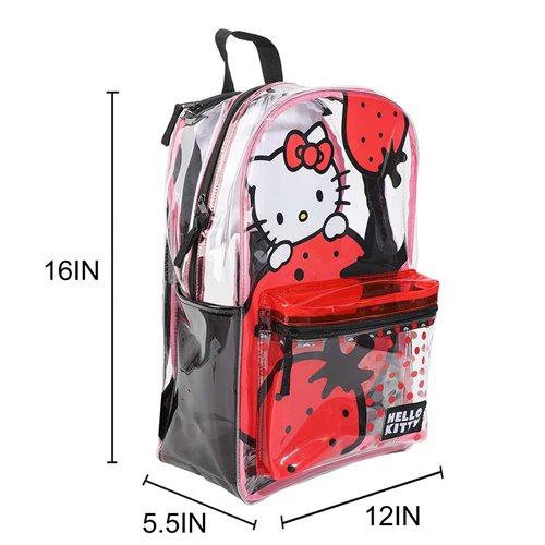 Hello Kitty Strawberry Clear Hooded Backpack Hello Kitty Strawberry Clear Hooded Backpack