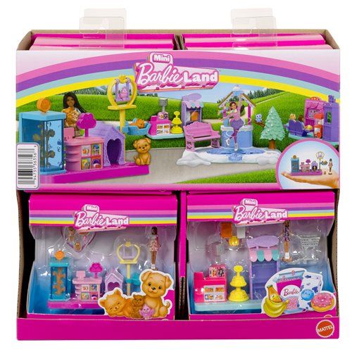 Mini BarbieLand Doll and Playset Display Case of 8