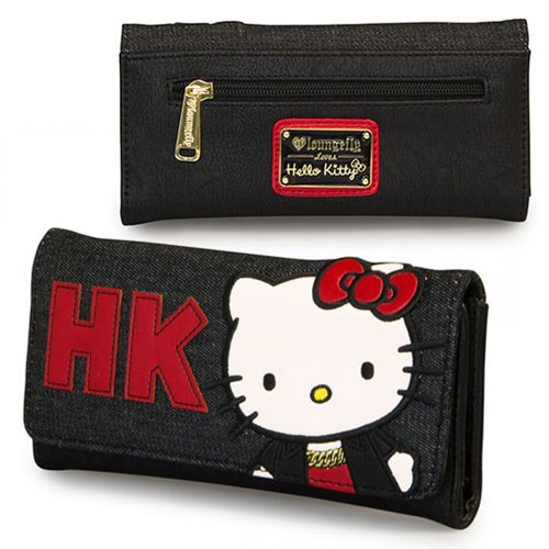Loungefly, Bags, Hello Kitty Loungefly Sanrio Black Patent Embossed  Clutch Wallet Metallic Red
