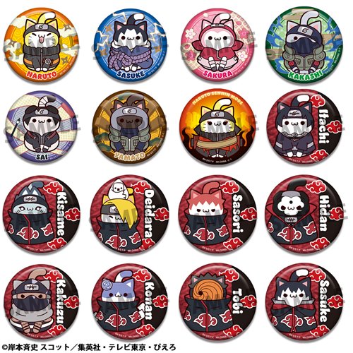Naruto: Shippuden Nyaruto! Metal Badge Collection 2 Mega Cat Project Pin Case of 16