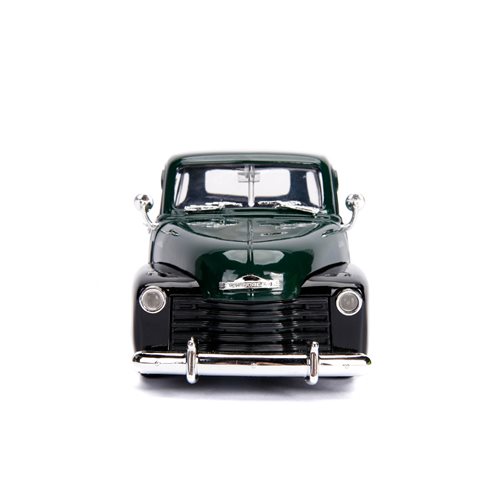 Just Trucks 1953 Chevrolet Pickup Dark Green 1:24 Scale Die-Cast Metal Vehicle with Tire Rack