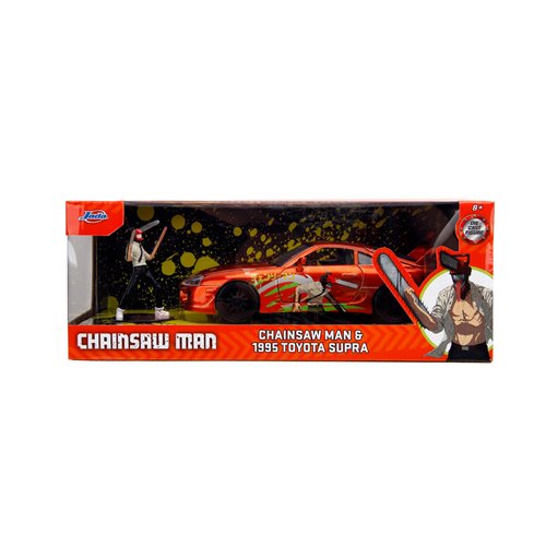 Hollywood Rides Chainsaw Man 1995 Toyota Supra 1:24 Scale Die-Cast Metal Vehicle with Chainsaw Man F