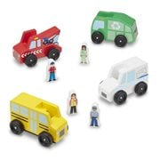 Melissa & Doug Classic Wooden Toy Community Vehicle Set