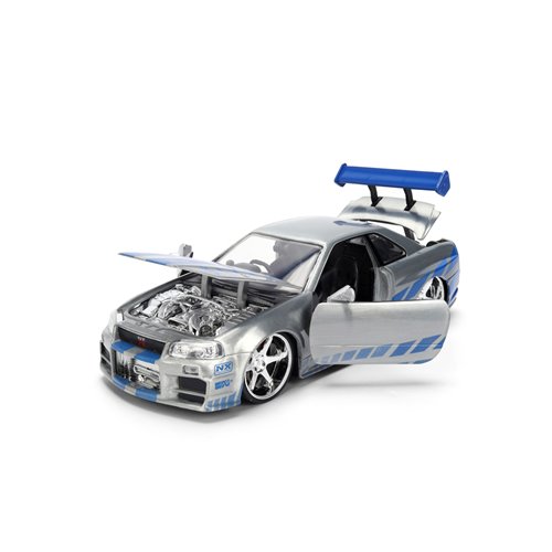 Fast and the Furious 25th Anniversary Brian's Nissan Skyline GT-R R34 1:24 Scale Die-Cast Metal Vehi