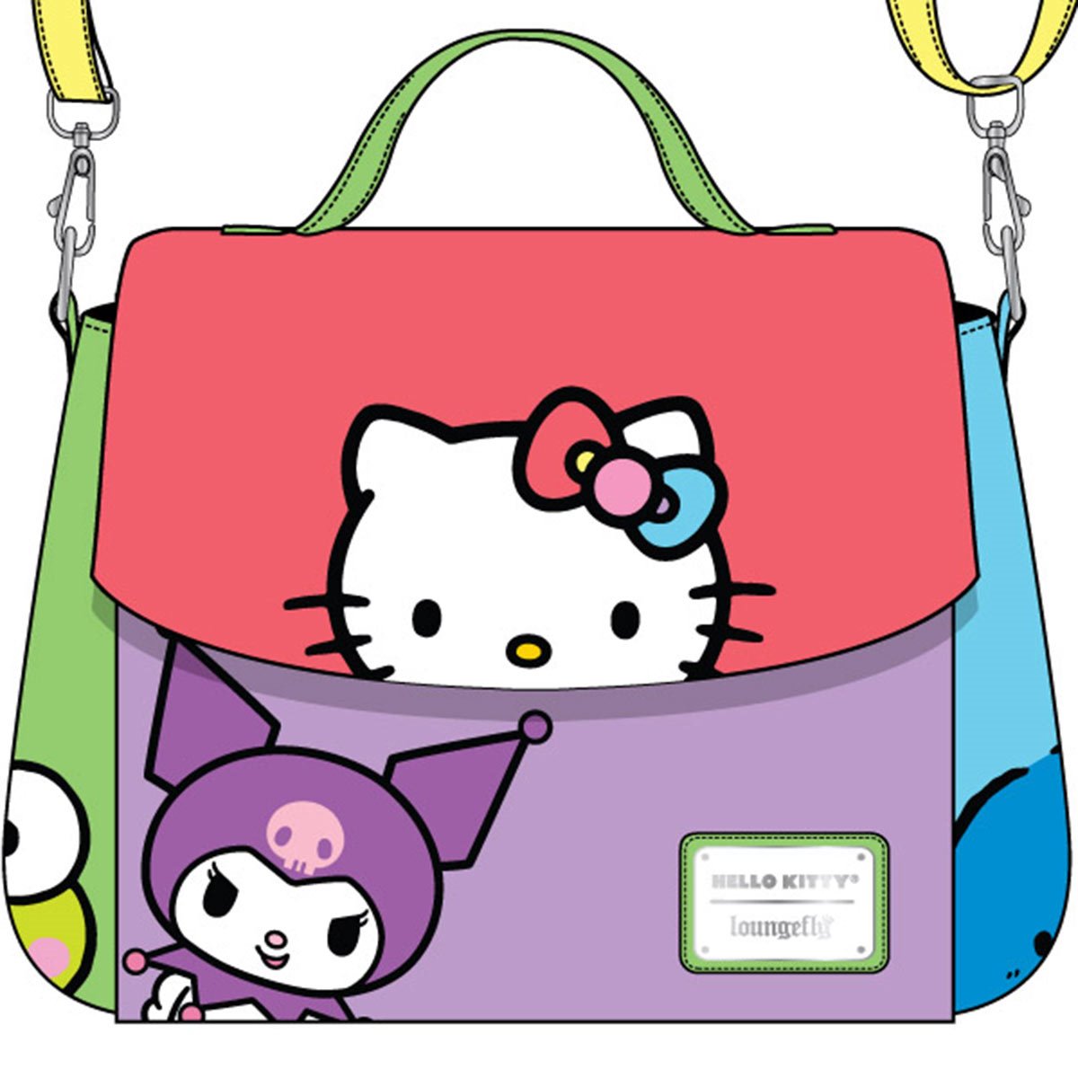 Loungefly Sanrio Hello Kitty and Friends Color Block Womens Double Strap  Shoulder Bag Purse