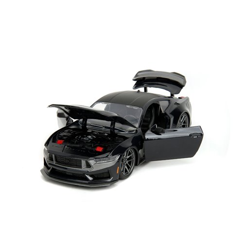 Bigtime Muscle 2024 Glossy Black Ford Mustang Dark Horse 1:24 Scale Die-Cast Metal Vehicle