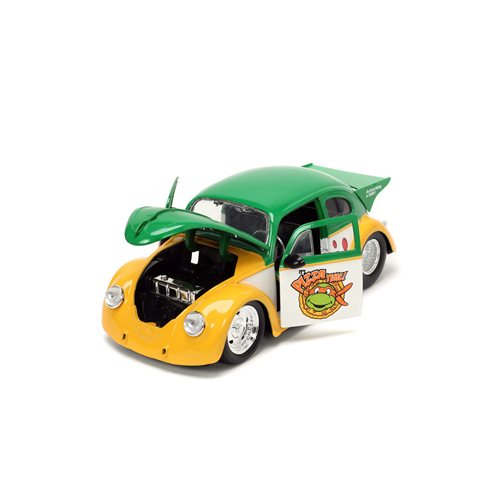 Teenage Mutant Ninja Turtles Volkswagen Beetle 1:24 Scale Die-Cast Metal Vehicle with Michelangelo F