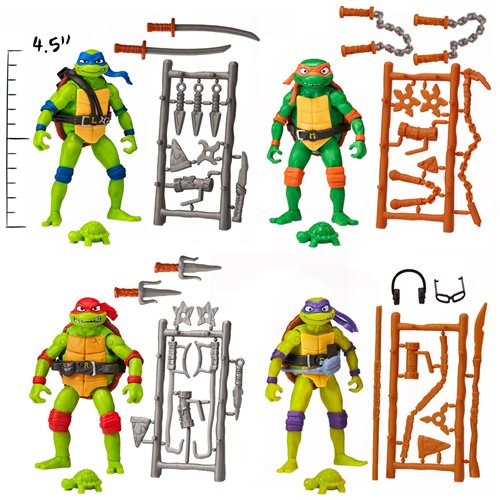 Teenage Mutant Ninja Turtles: Mutant Mayhem Movie Basic Turtles Action Figure 4-Pack