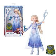 Frozen 2 Elsa Fashion Doll In Travel Outfit with Pabbie and Salamander Figures