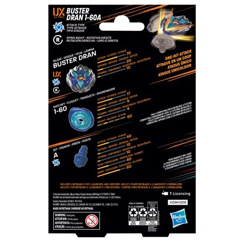 Beyblade X Buster Dran 1-60A UX Starter Pack Set
