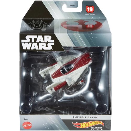 Star Wars Hot Wheels Starships Select Premium Diecast A-Wing Fighter Vehicle, Not Mint