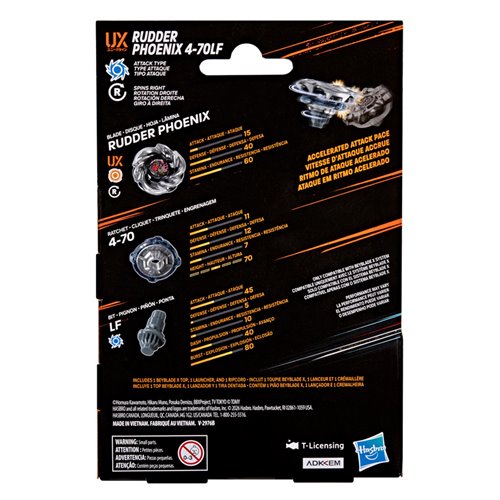 Beyblade X Rudder Phoenix 4-70LF UX Starter Pack Set