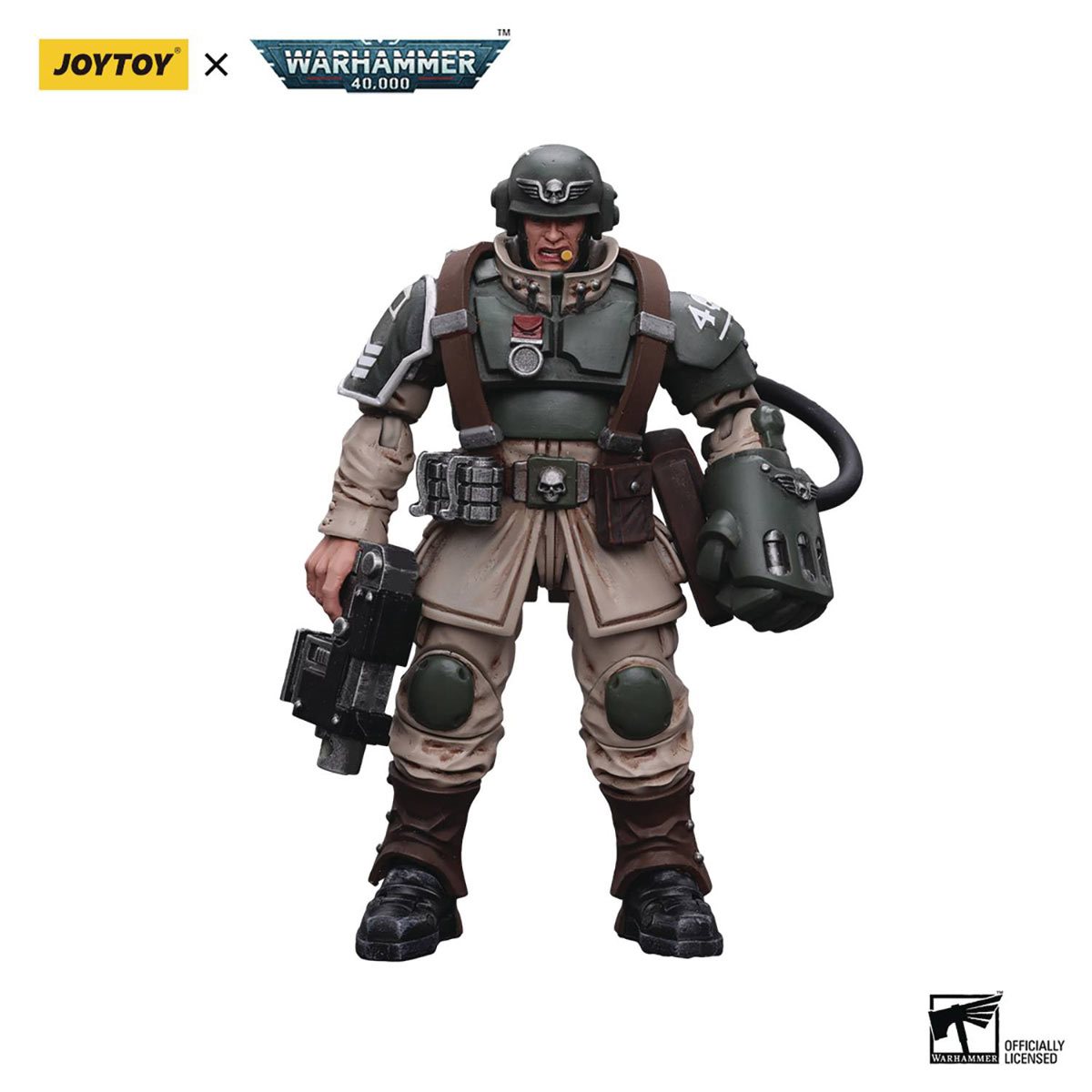 JoyToy Source 1/18 Warhammer 40K Astra Militarum Cadian Command Squad  Veteran Sergeant w/ Power Fist - GunDamit Store