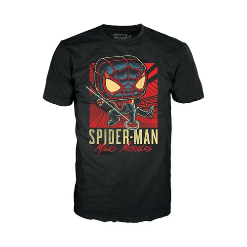 Gamerverse Spider-Man Miles Morales Adult Boxed Pop! T-Shirt