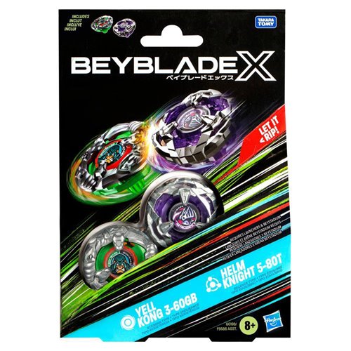 Beyblade X Yell Kong 3-60GB and Helm Knight 5-80T Dual Pack Set with 2 Right-Spinning Tops