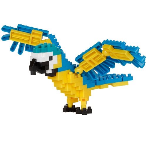 Blue-and-Yellow Macaw Bird Nanoblock Constructible Figure