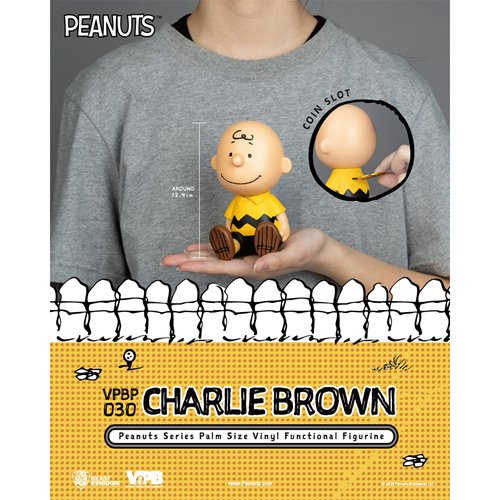 Peanuts Charlie Brown VPBP-030 Peanuts Series Palm Size Vinyl Functional Piggy Bank