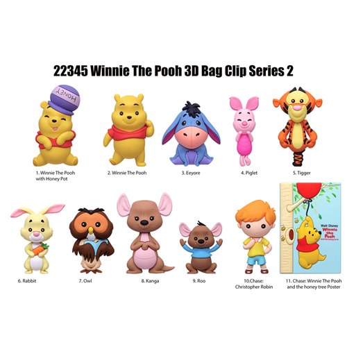 Winnie the Pooh Series 2 3D Foam Bag Clip Random 6-Pack