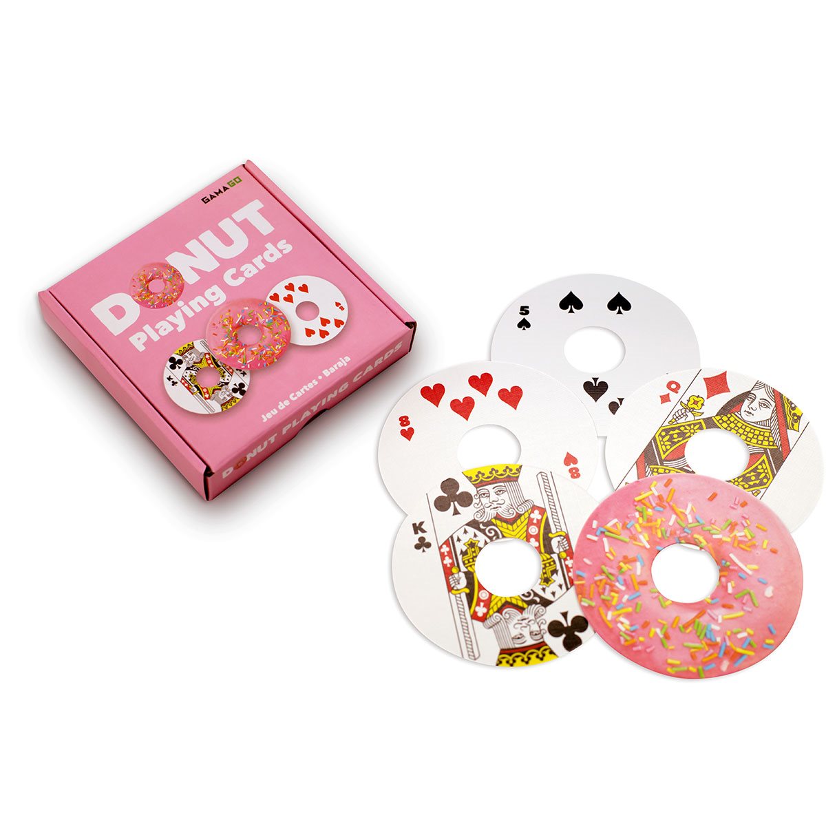 Doughnut Donut-shaped Playing Cards by GAMAGO 52 Card Standard Deck 2 Jokers for sale online 