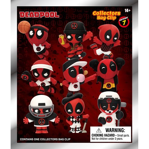 Deadpool Series 7 3D Foam Bag Clip Random 6-Pack