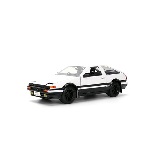Hollywood Rides Initial D 1986 Toyota Trueno AE86 1:24 Scale Die-Cast Metal Vehicle with Takumi Figu