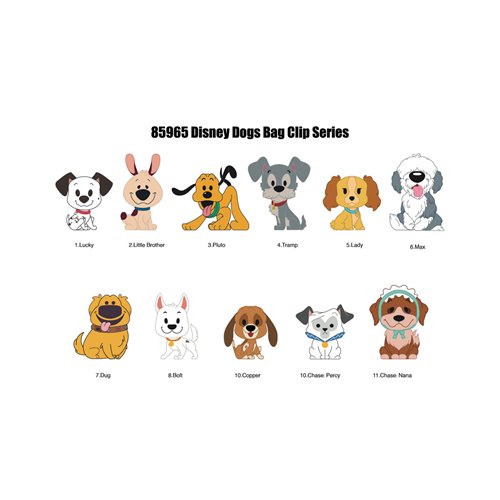 Disney Dogs 3D Foam Bag Clip Display Case of 24