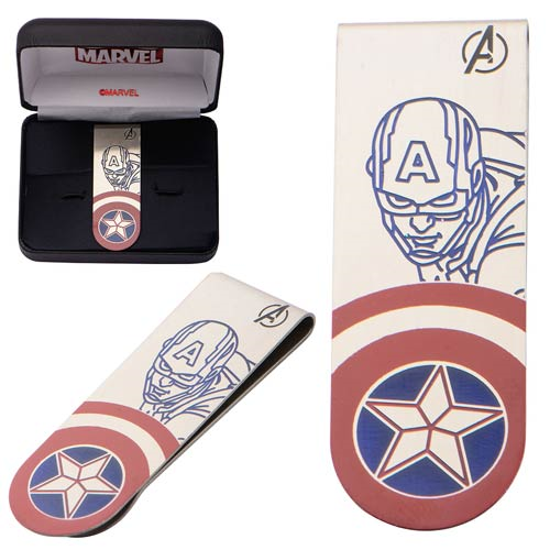 Captain America Stainless Steel Laser Etched Color Money Clip