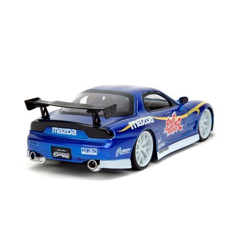 Hollywood Rides Street Fighter Chun-Li 1993 Mazda RX-7 1:24 Scale Die-Cast Metal Vehicle with Figure